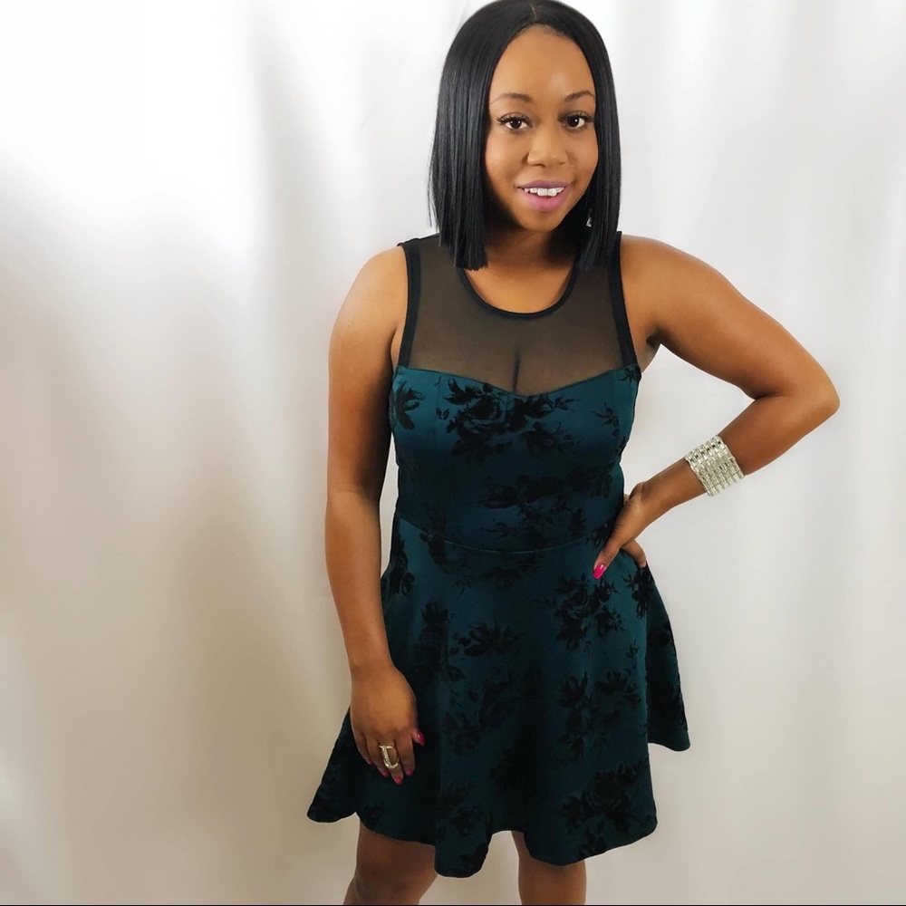 Forest Green Mesh Dress